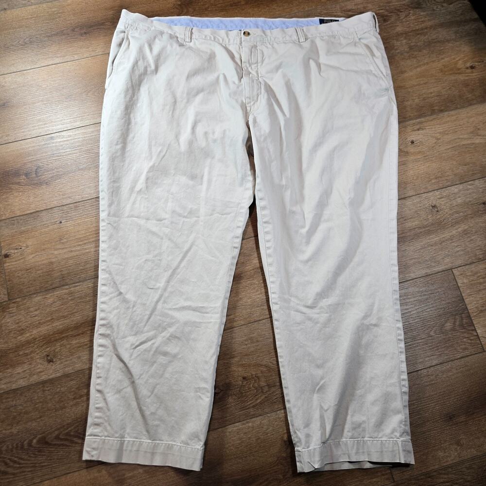 Polo Ralph Lauren Pants Mens 50x30 Beige Stretch Classic Fit Preppy Casual